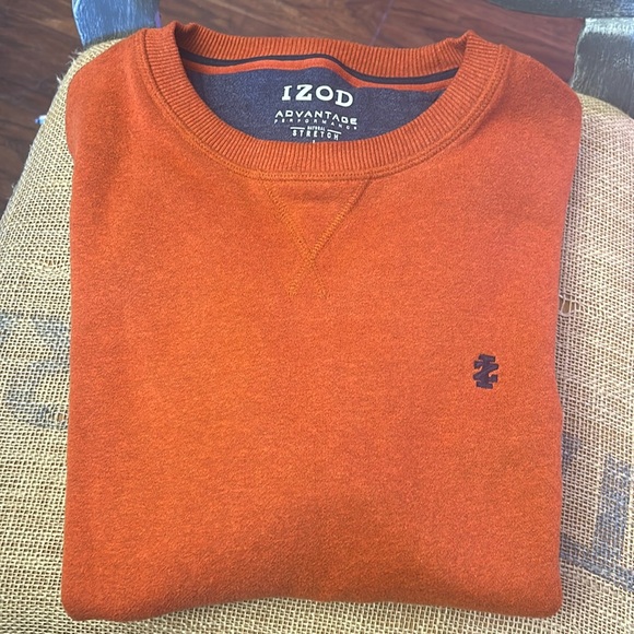 Izod Brunt Orange Crewneck Sweatshirt - Picture 1 of 5